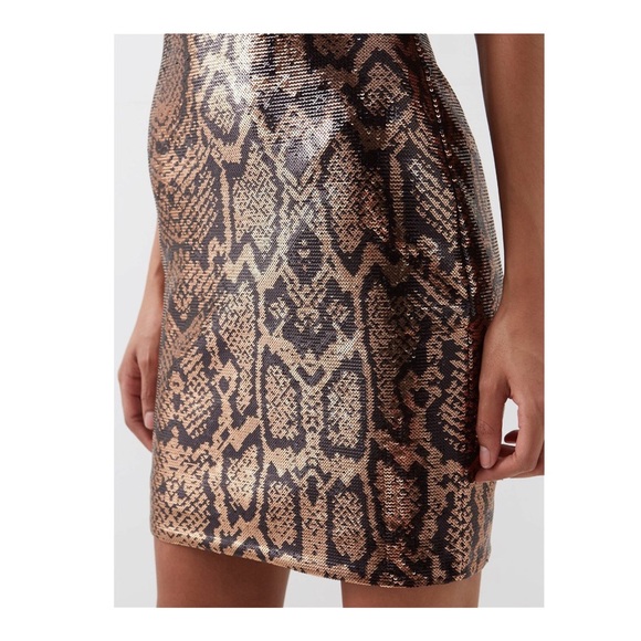 New! BALENCIAGA One Shoulder Snakeskin Print Bodycon Mini Dress FR 36 - Picture 10 of 16